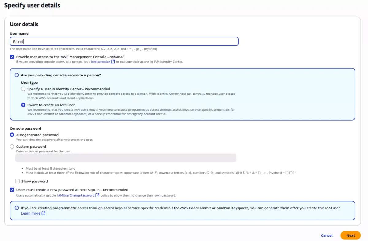 Create First IAM User