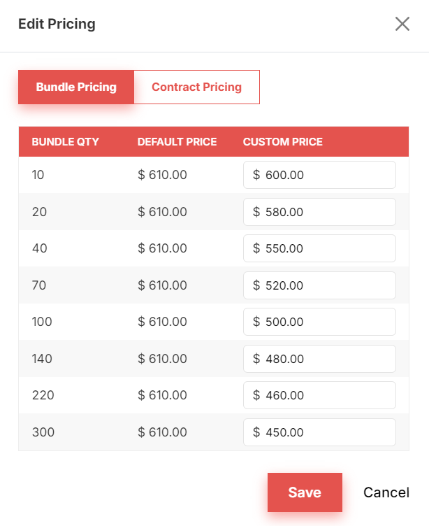 Bundle Pricing configuration for quantity-based discounts in Shopify