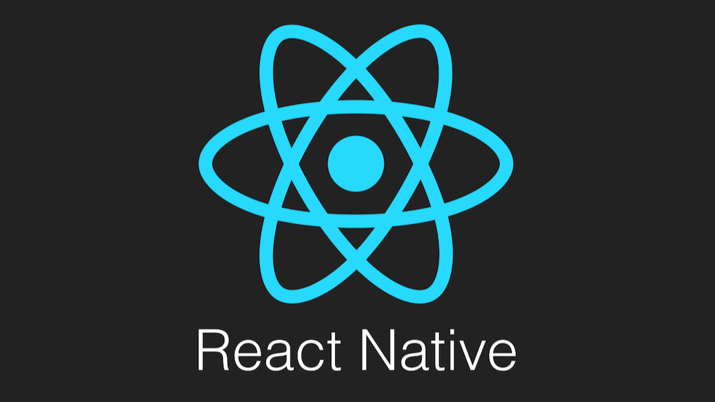 a blue and black logo of react native framework