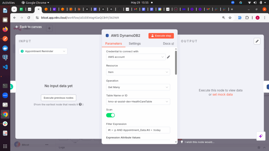 Retrieve Today’s Appointments from DynamoDB