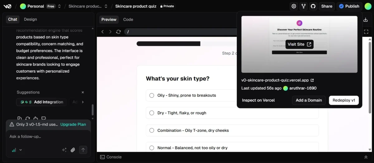App Live with One Click Using Vercel
