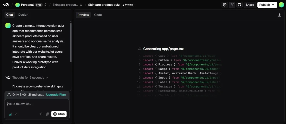 Build a Web App with v0
