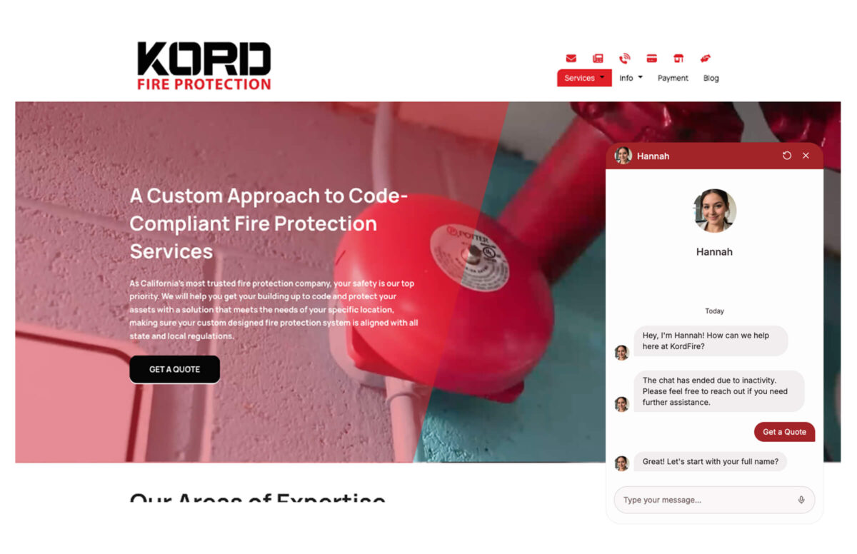 AI Chatbot Integration Case Study for Kord Fire Protection | Bitcot