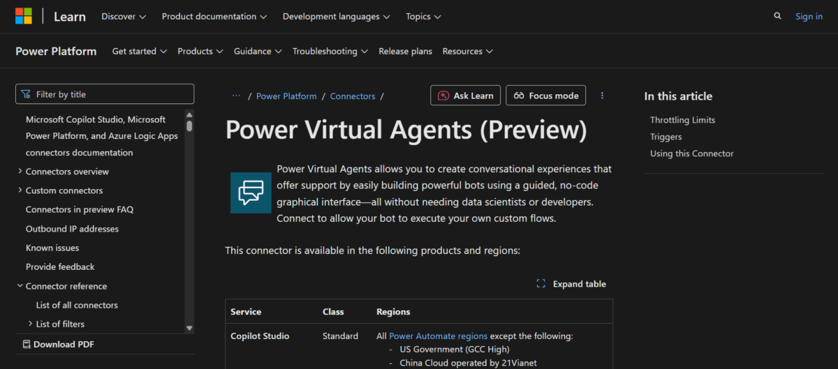 Microsoft Power Virtual Agents