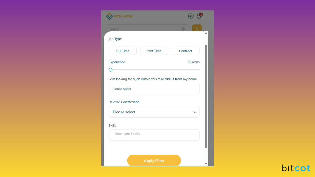 personalized dashboard filters