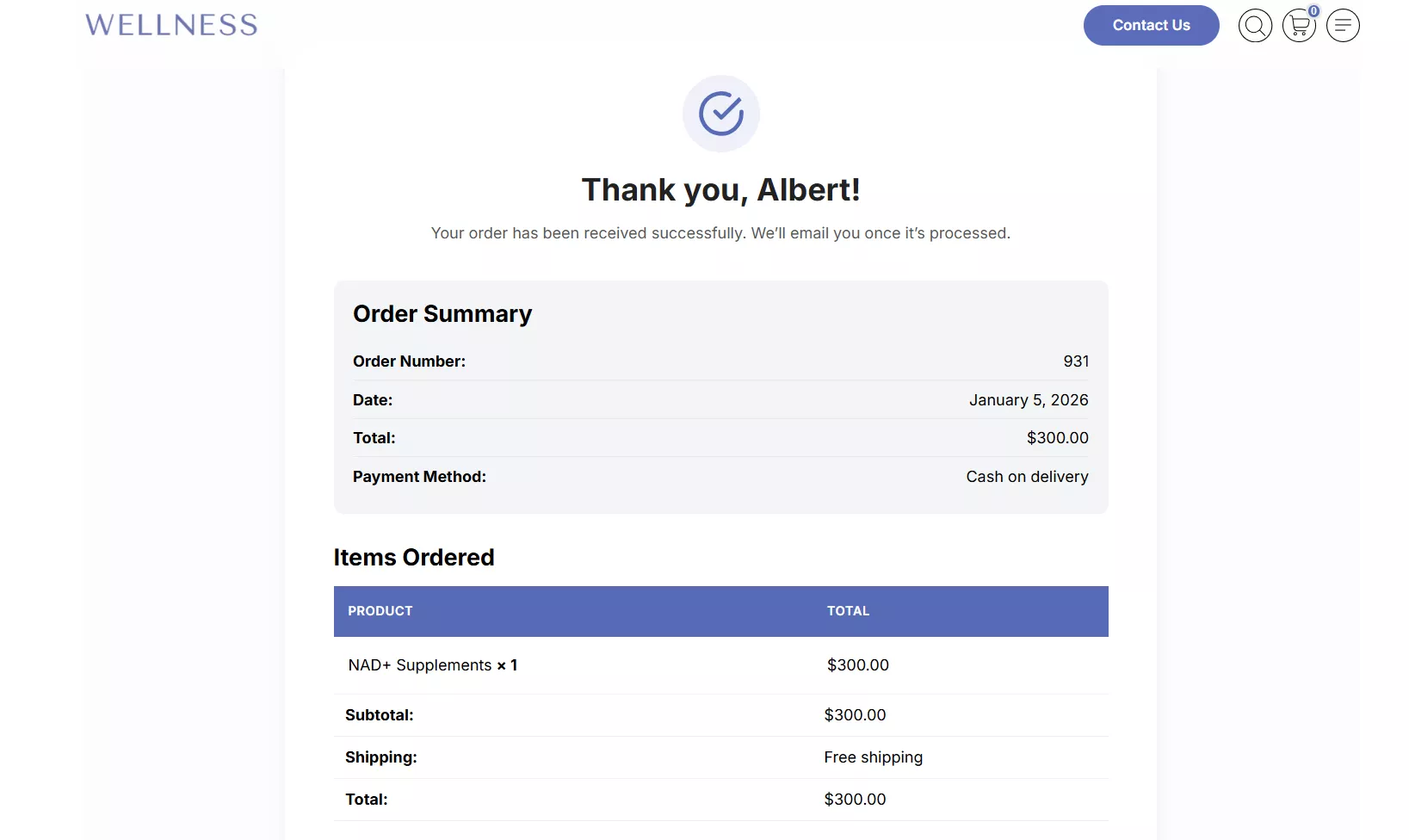 Automated Order Confirmation