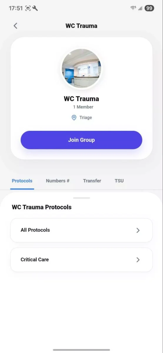 WC Trauma Group Detail View