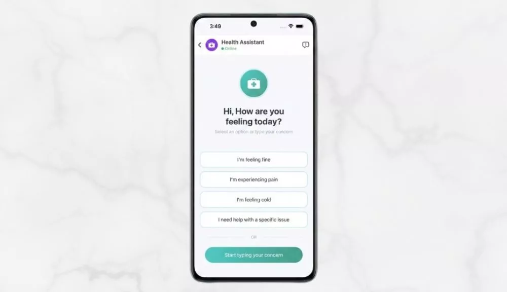 Inside HealthiApp AI health assistant chat providing personalized health guidance