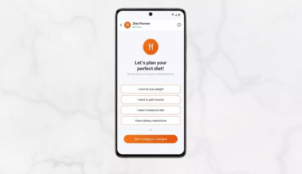 Inside HealthiApp diet planner assistant creating personalized meal plans