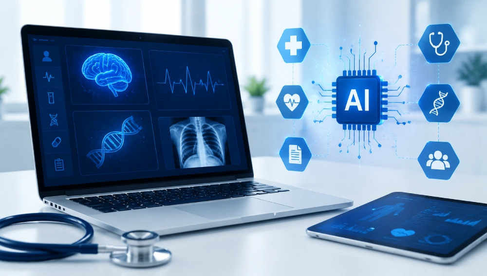 AI powered healthcare workstation setup