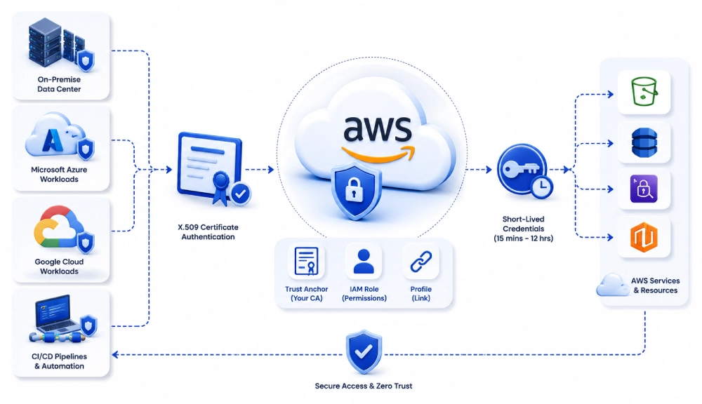 Cloud architecture and secure authentication flow
