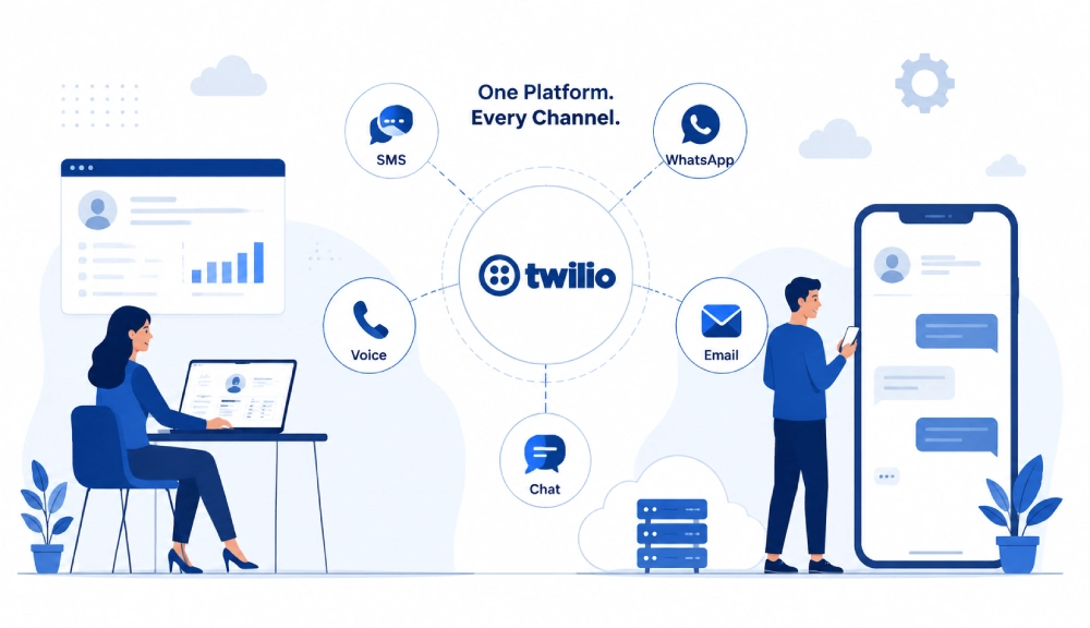 Cloud communications platform with channel connections