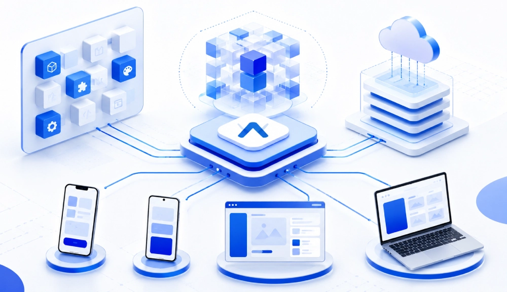 Cross-platform app architecture illustration
