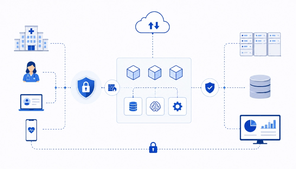 Healthcare IT system architecture diagram