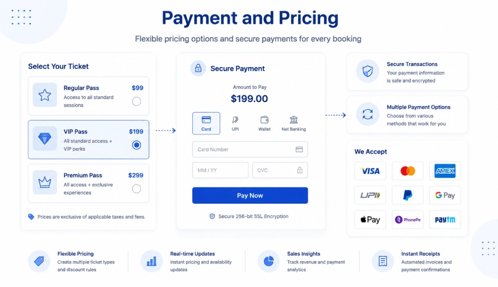 Payment and pricing interface design
