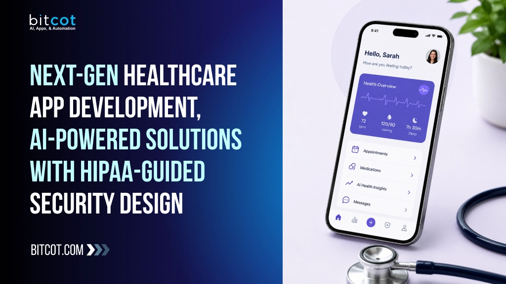 Next-Gen Healthcare App Development: AI-Powered Solutions with HIPAA-Guided Security Design