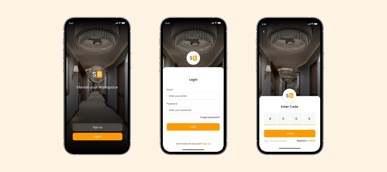 Space Reservation App Onboarding / Login with domain validation