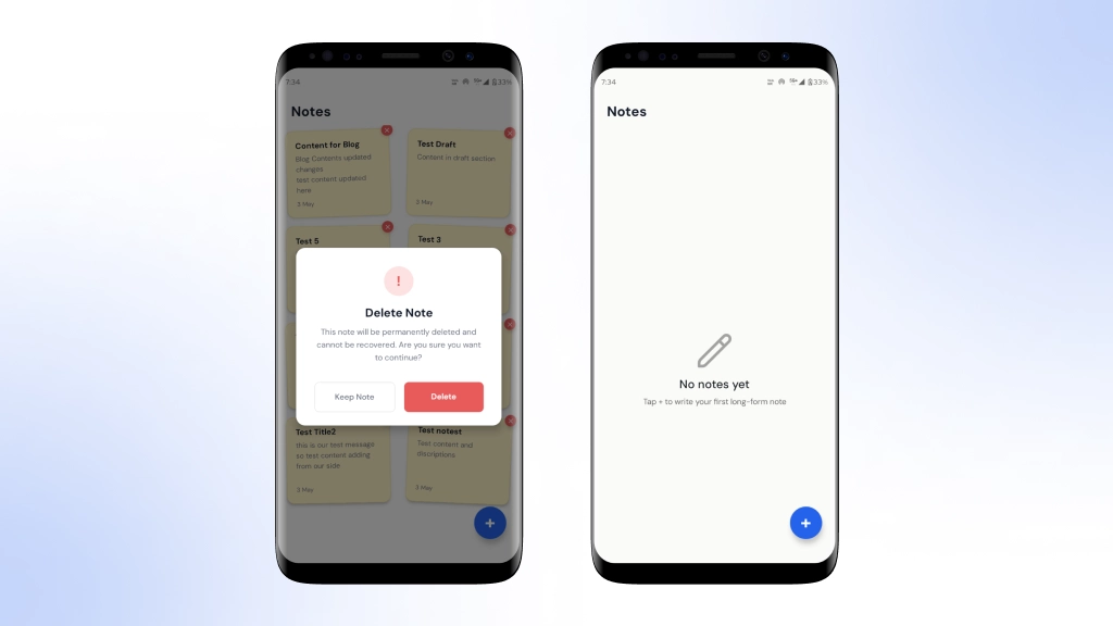 Long-Form Notes POC Screen 1