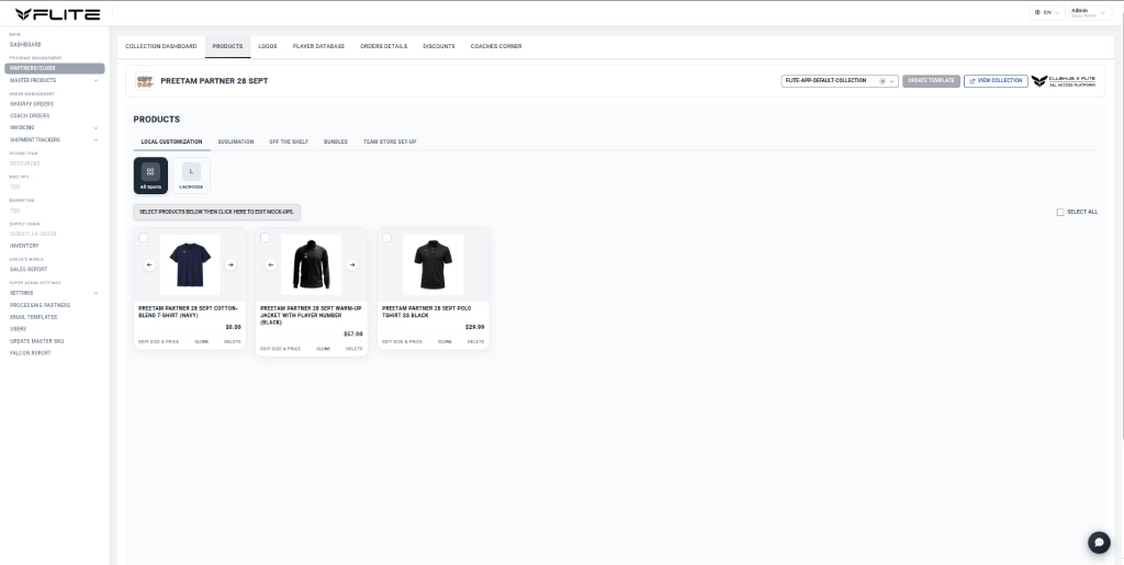 Partner Products list